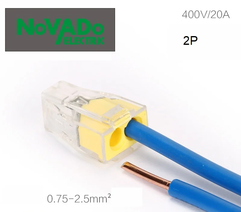 

2pcs NCT-102/104/108 Universal Compact Wire Wiring Connector 2-8 pin Conductor Terminal Block With Lever 0.75-2.5mm2