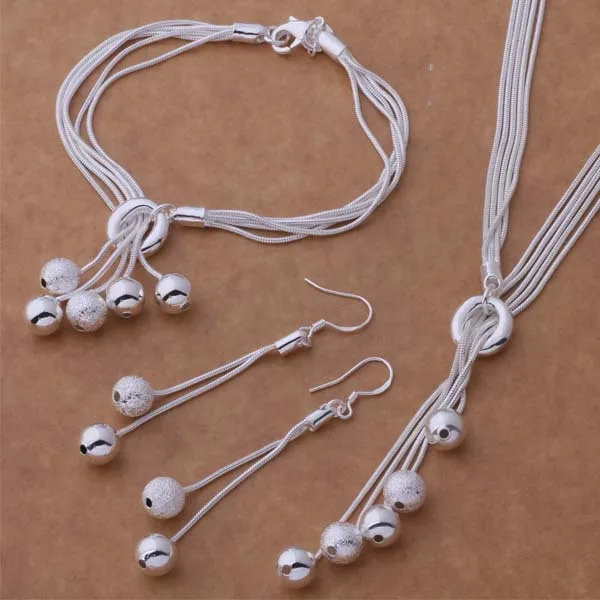 

wholesale High quality silver Fashion jewelry Necklace earrings bracelet WT-272