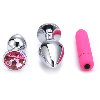 Adult Diary Stainless Steel Butt Plug Vaginal Bullet Vibrator Products Anal Plug Dildo Beads Massager Erotic Sex Toys for Woman 2