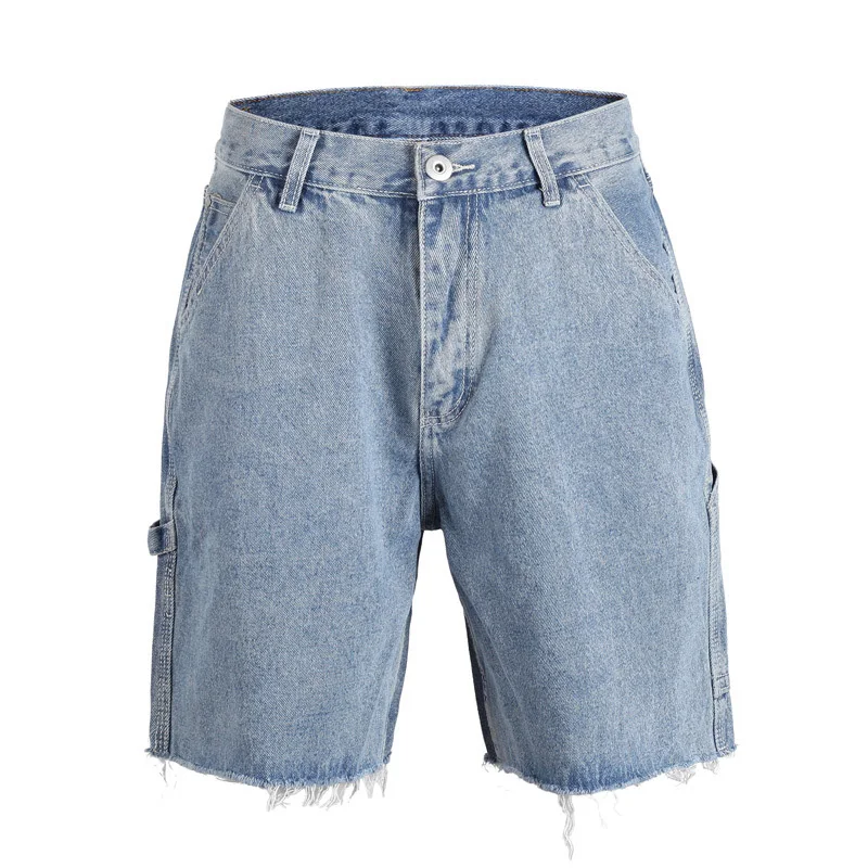 

Street Hair Washed Denim Shorts High Quality Street Fashion Male Loose Old Cowboy Denim Shorts Causal Wearing Easy for Lovers