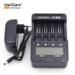 VariCore V40 3,7 В 18650 26650 18350 16340 18500 25500 10440 17500 NiMH 1,2 В AA AAA 5 В выход ЖК-дисплей smart Зарядное устройство