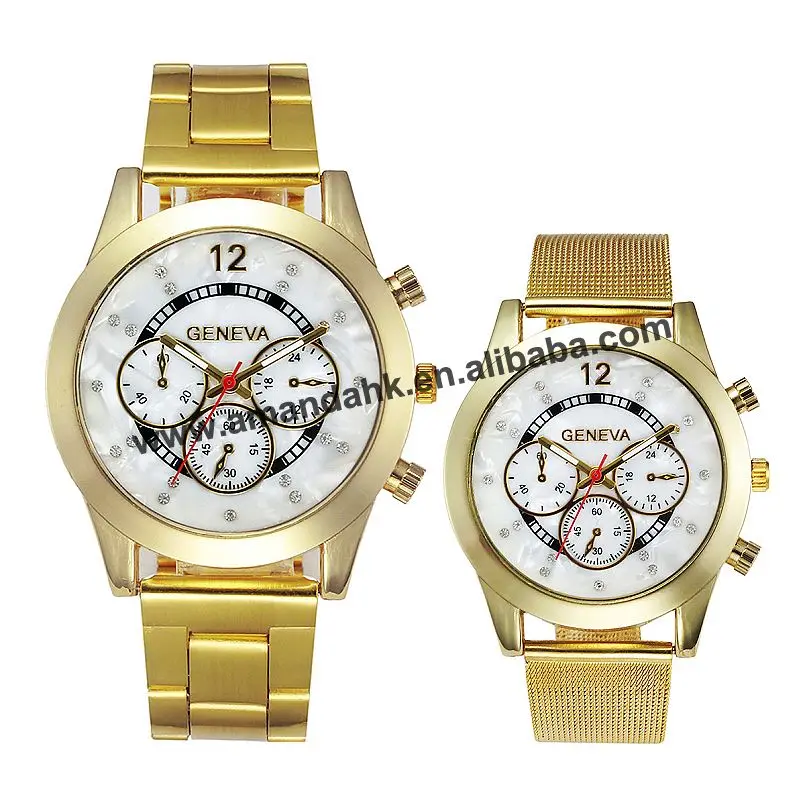 

New Hot Fashion Women Dress Watch Women Mesh Band Quartz Dress Wristwatch Hour Lady White Shell Dress Causal Wrist Watches