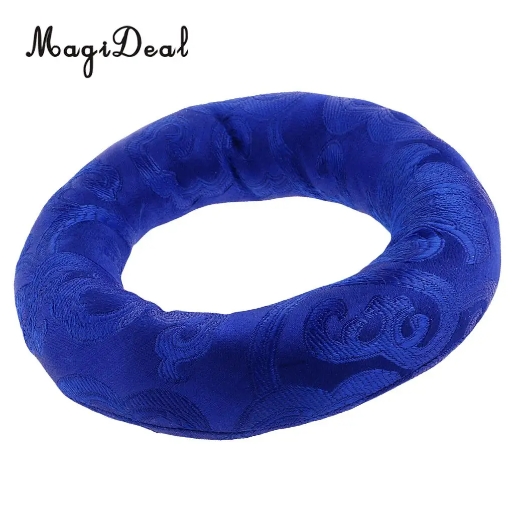 Random 1 Piece Round Silk Tibetan Singing Bowl Ring Cushion for Dharma -10cm
