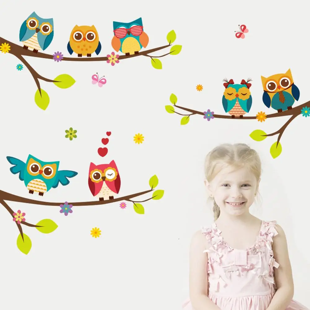 Wall Sticker Tree Owl Bird Pattern Wall Decal Child Room Nursery Baby Boy Girl Bedroom #BO wall stickers,children room decoration