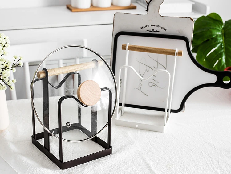 Iron-Cutting-Board-Holder-Cucina-Kitchen-Functional-Pot-Lid-Storage-Rack-Drainer-Rangement-Cuisine-Home-Organization-Supplies-08