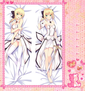 

Anime Cartoon Fate Stay Night Double Bolster Hugging Pillow Case Cover Pillowcase Peach Skin 2 Way/ WT No.002