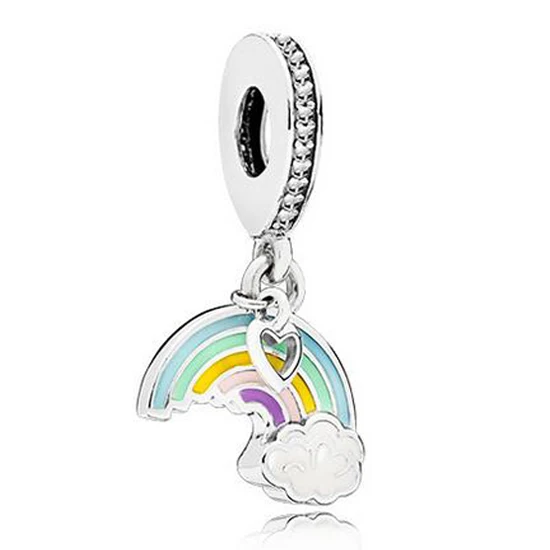 

Maxi Long Statement Enamel Rainbow Pendant Beads Fit Pandora Bracelets & Bangles for Women Simple Style DIY Jewelry Bijuterias