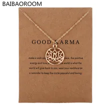 Модные Ювелирные изделия Новое поступление хорошее Карма Будда ожерелье в форме лотоса для женщин