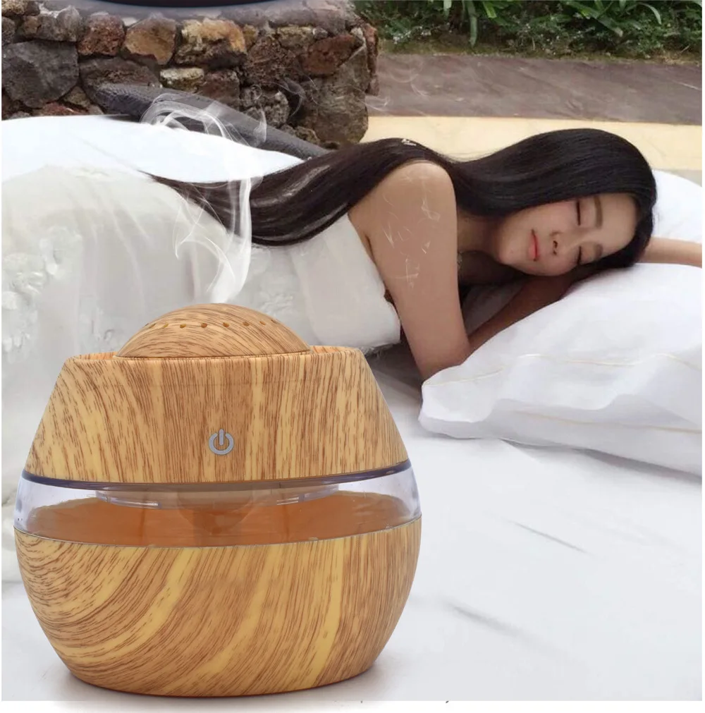 

Searide Humidifier Aromatherapy Wood Grain 7 Color LED Lights Electric Aromatherapy Essential Oil Aroma Diffuser 300ml humidif