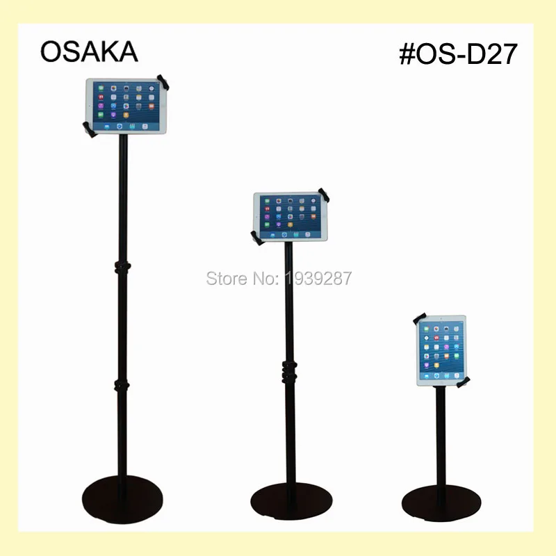 7 to 13 inch Android tablet floor stand with security lock holder height adjustable kiosk display