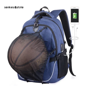 

Senkey &Style New Sports Outdoor Backpack USB Charging Oxford Backpacks Men Waterproof Travel Backbags Middle Schoolbag Packbag
