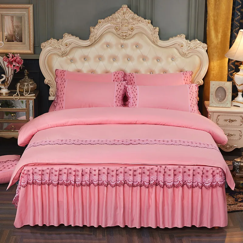 

Korean version of the lace bed skirt bed cover four sets of bedding wholesale