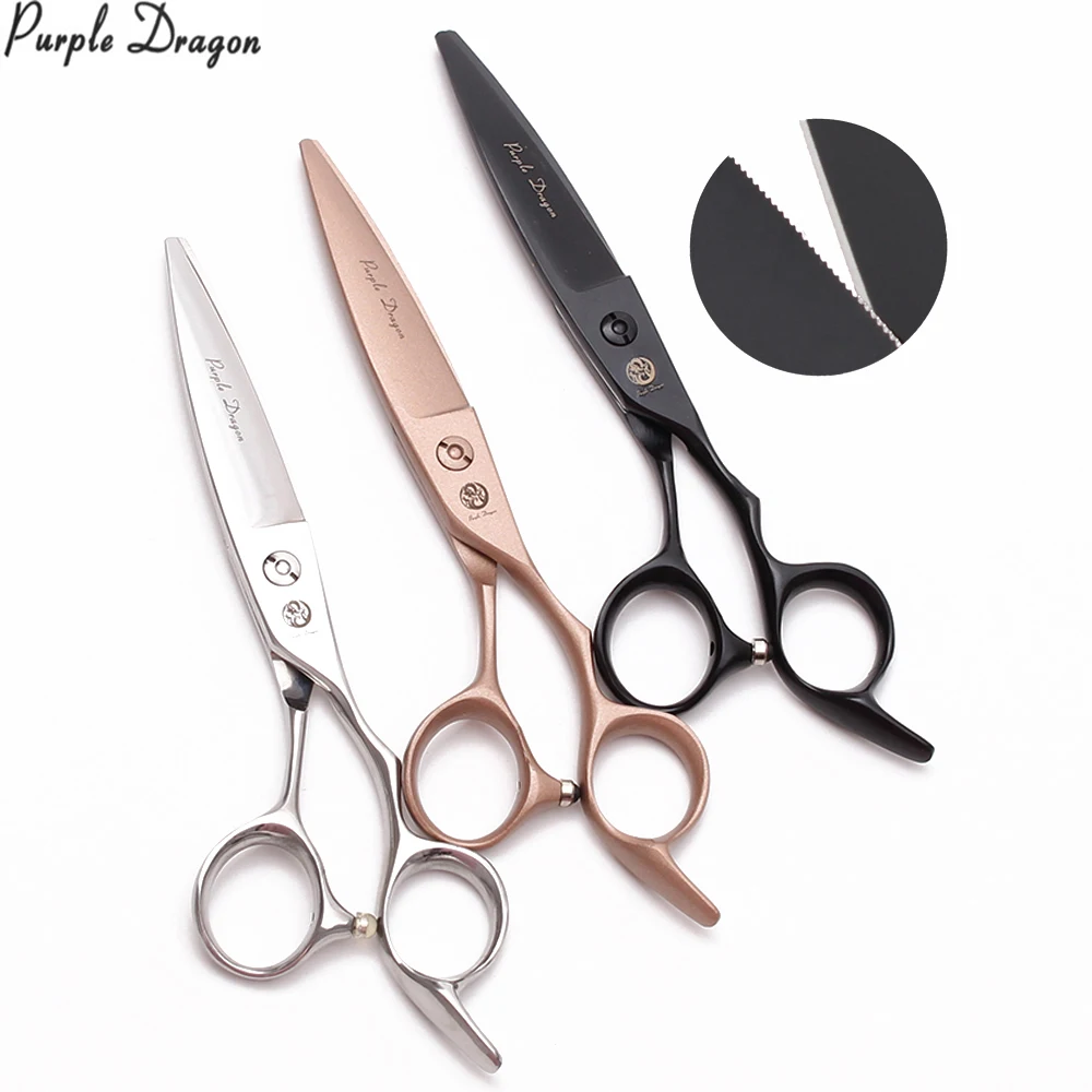 

9123# 6" Purple Dragon JP 440C Hairdresser's Scissors Salon Equipment Cutting Scissors Micro Sawtooth Professional Hair Scissors