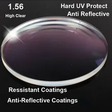 Высокое качество 1,56 жесткие анти царапины Асферические прозрачные рецептурные линзы оптические линзы для глаз УФ миопия, Гиперметропия Lente Clara