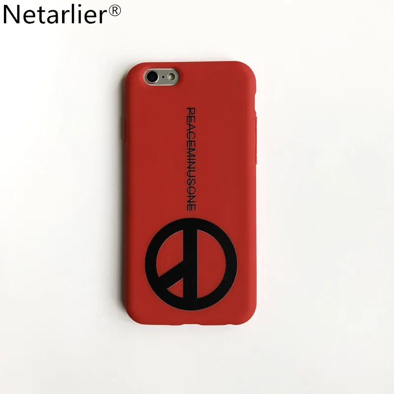 

Netarlier New Fashion GD Big Bang Anti War Letters Design Phone Case For iPhone 6 6sPlus 7 7Plus High Quality Red TPU Soft Cover