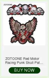 ZOTOONE Cool Red Thunder Road нашивки железная вышивка на одежде Большой Череп нашивки в живую, чтобы кататься на заказ патч аппликация «сделай сам» E