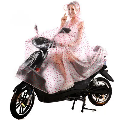16.Single double rain poncho raincoat Transparent waterproof rain gear electric bicycle battery car motorcycle ladies poncho adult battery car rain poncho FashionableRed love