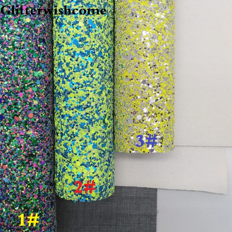 Glitterwishcome 21X29 см A4 размер винил для бантов массивный блеск кожа ткань винил для бантов, GM257A