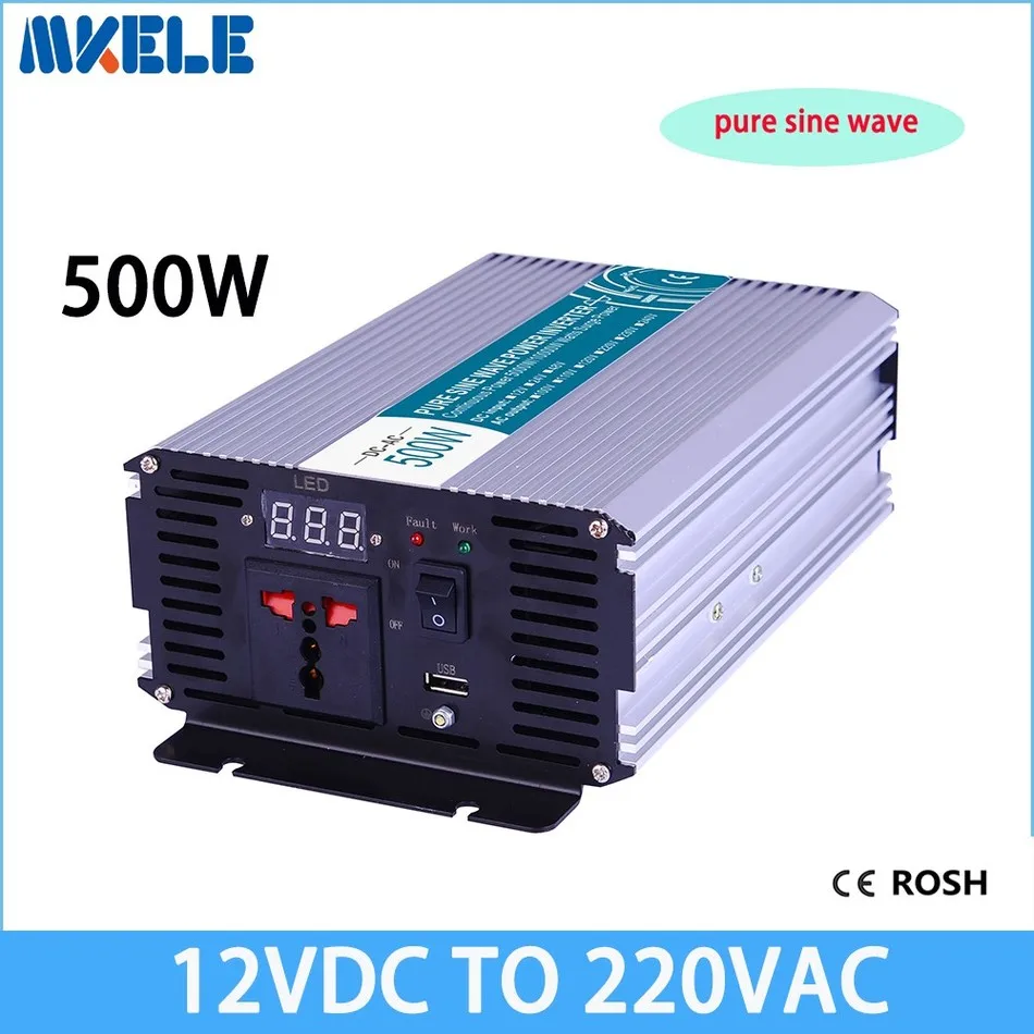 

pure sine wave inverter voltage converter solar inverter 12VDC to 220VAC 500w off gird power inverter inversor MKP500-122