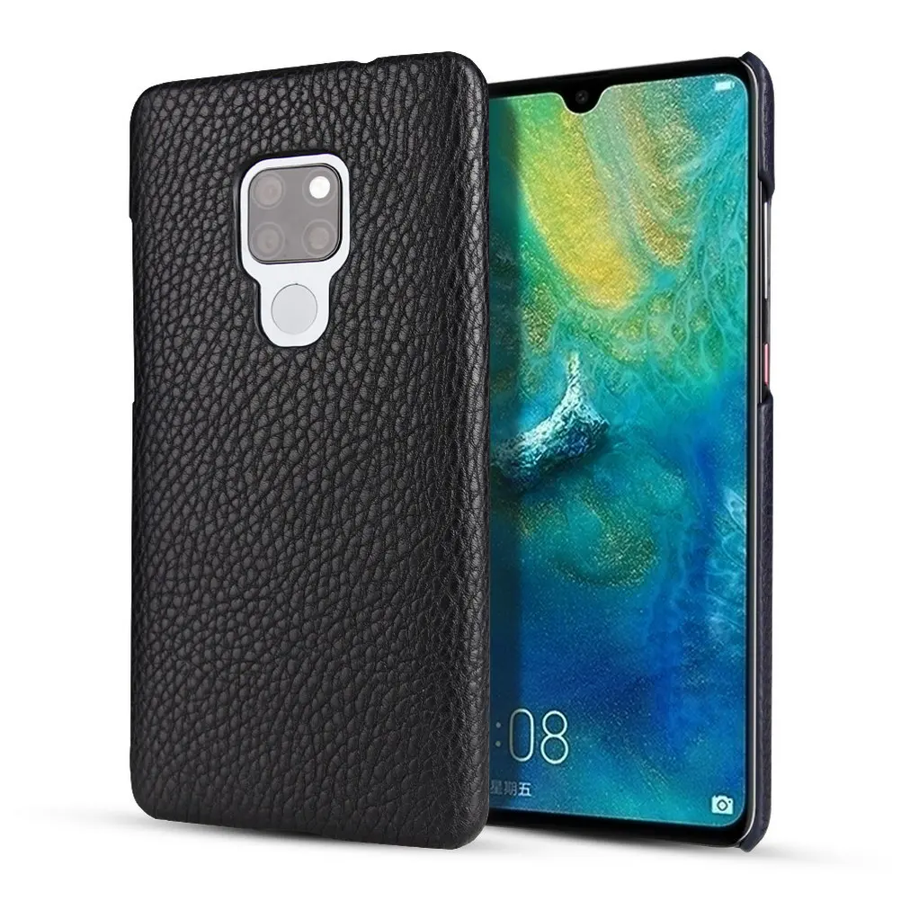 Genuine Leather Back Case for Huawei Mate 20X Cover Luxury Litchi
