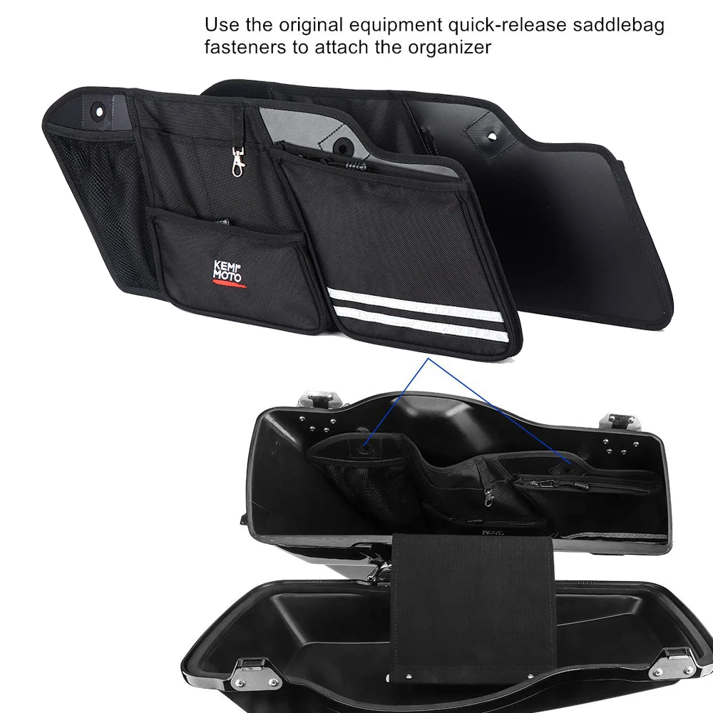 

Pair Saddlebags Organizer Saddle Bag For Street Glide Road King 2014-2019 Wall Tool Storage Case Hard Bags Waterproof