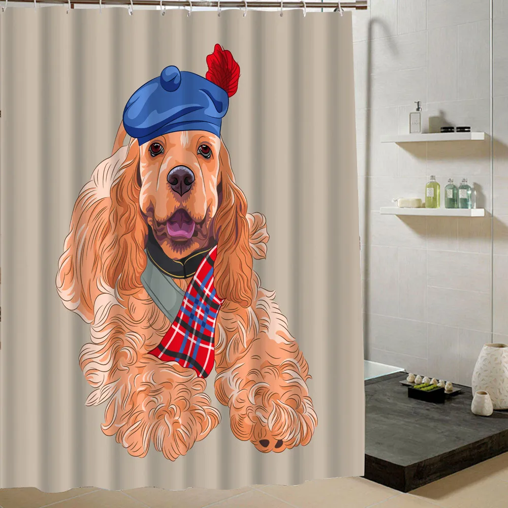 Very Cute Pet Shower Curtain High Quality Bathroom Supplies Acceptable