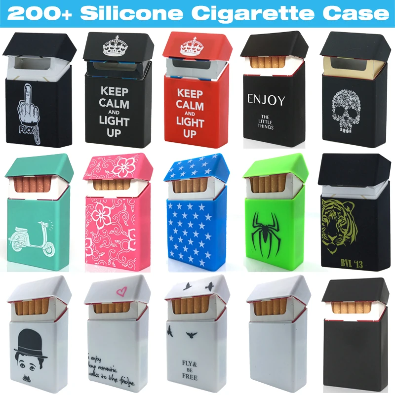 Wholesale New Tobacco Novelty Black Silicone 20pcs Cigarette Case