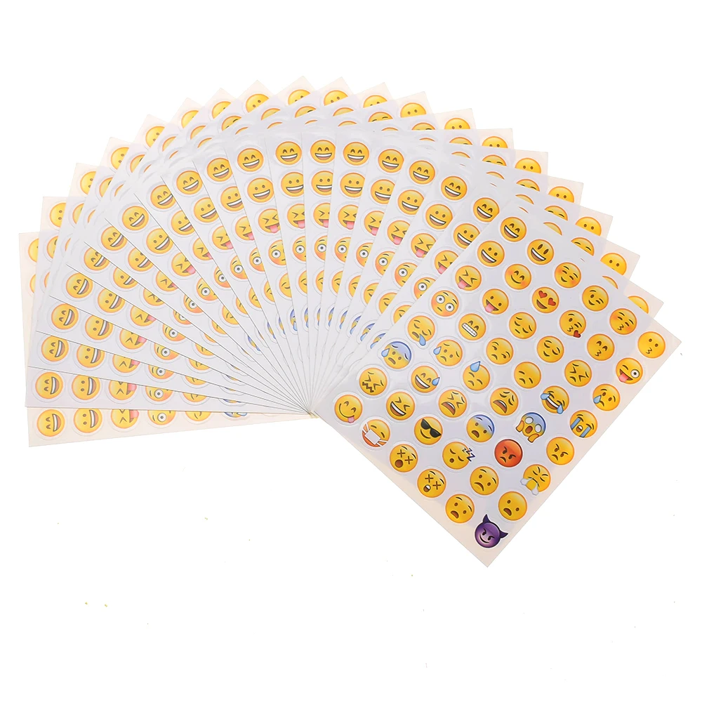 

Hot 19 sheets/ 20 sheets Emoji Stickers 912/960 Die Cut Smily Face DIY Stickers For Phone Notebook Twitter Gift