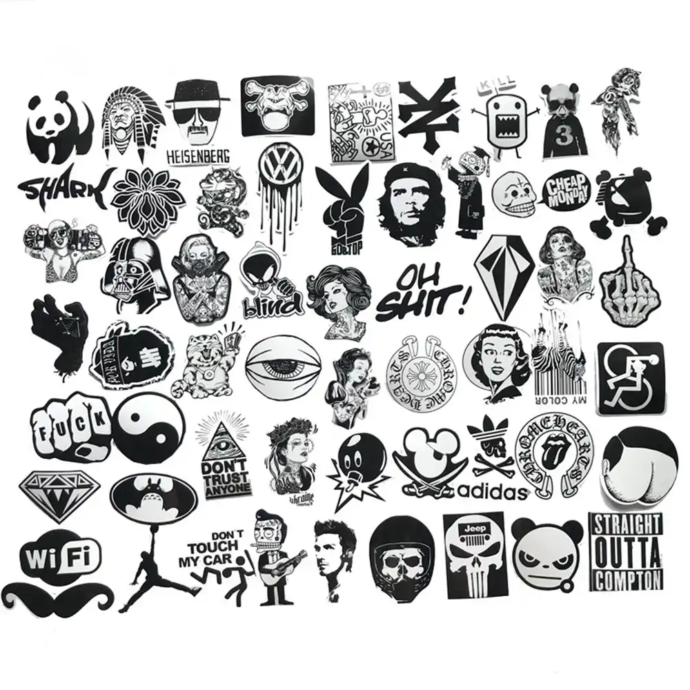 стильная черно белая наклейка. стикеры чёрно белые. граффити мотивация. стикеры в стиле андеграунд. наклейки черно белые.