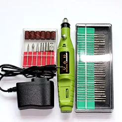 36 бит мини электродрель для обработки ногтей набор Menicure машина набор инструментов шлифовальные рукава Dum роторный пробойник инструменты для формирования зернистости пилки для ногтей - Цвет: US - green