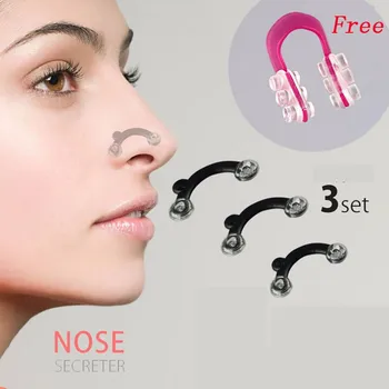 

3PCS/Set Nose Clipper Bridge Straightening Nose Up Lifting Shaping Shaper Clip Nose Corrector Nose Massager Makeup Tool