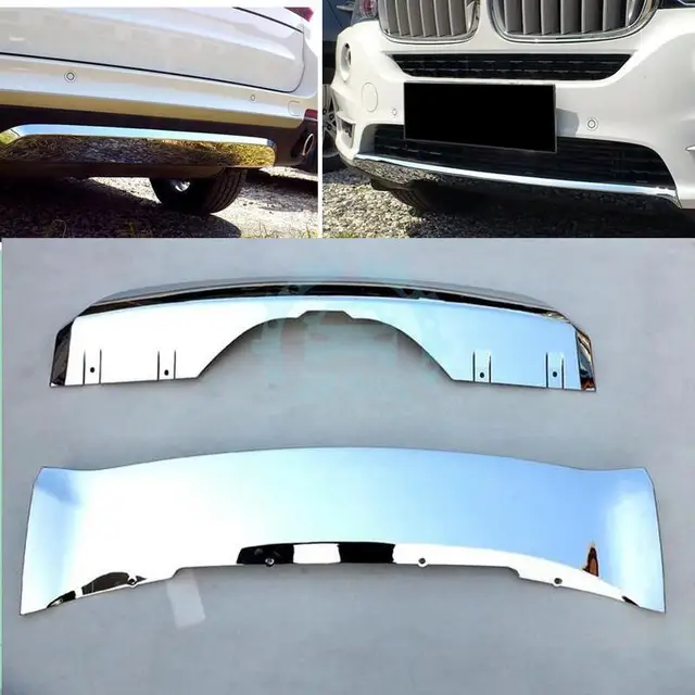 For BMW X5 2014 2016 Front & Rear Bumper Skid Protector Guard Platein
