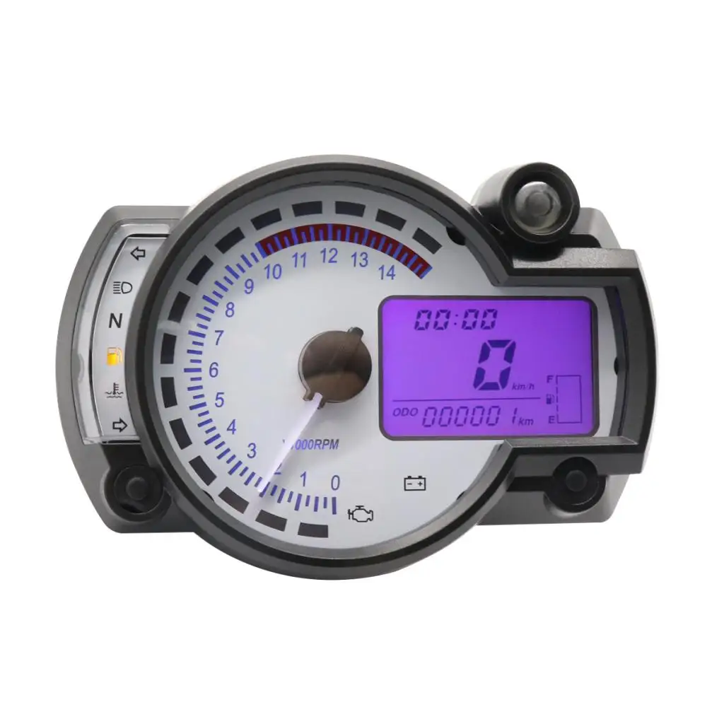  Motorcycle Modified LCD Speedometer Odometer Tachometer Gauge LCD Backlight Exhaust Temperature Meter