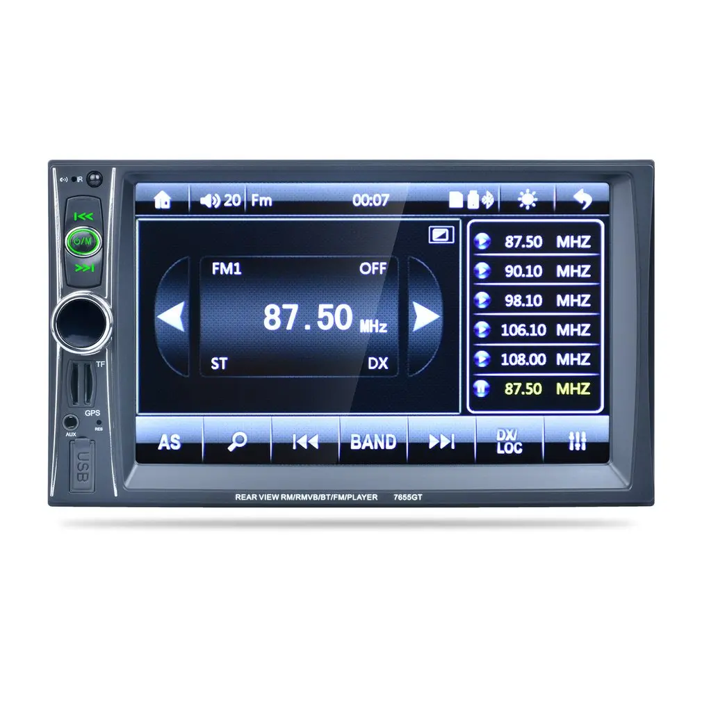 

7665GT 2 Din 6.6'' Car MP5 Player GPS Navigation Stereo Bluetooth Car Audio Radio Video Player 8GB GPS Map Card