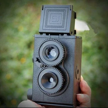 DOITOP DIY Toy Retro Film Camera Kit Twin Lens Reflex TLR 35mm Classic Retro Lomo Film Camera Toy Gift For Children/ Students