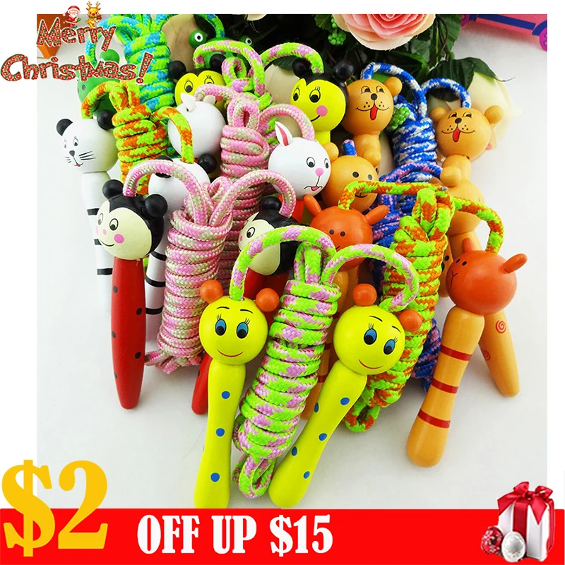 

Kids Jump Ropes Wood Handle Sport Bodybuilding Fitness Lovely Cartoon Skipping Ropes