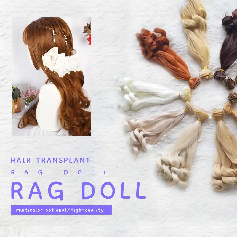 Nova moda 20cm artesanal encaracolado perucas de alta temperatura fio diy boneca perucas de cabelo para boneca 1/4 1/6 boneca acessórios presentes