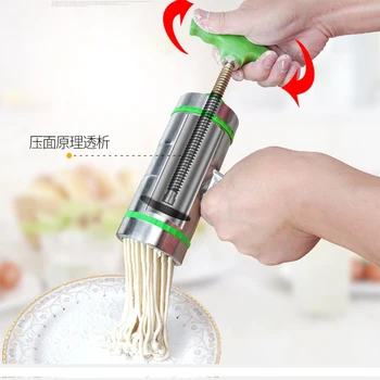 

Manual Small Pasta Machine Home Handmade Stainless steel Noodle Pressing machine Different molds Vegetable Fruit Juicer 8
