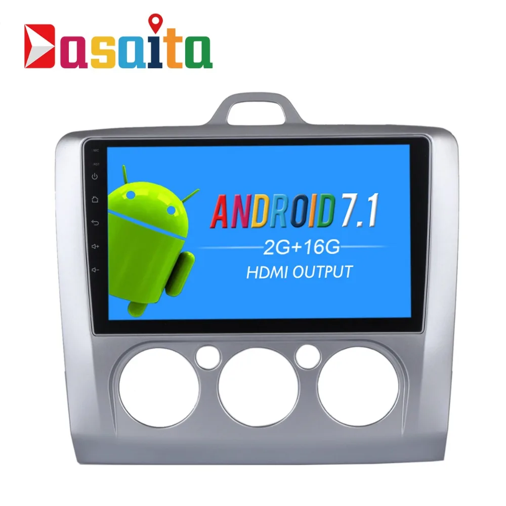 Excellent Dasaita 9" Android 8.1 Car GPS Player Navi for Ford Focus 2 Focus II 2004-2011 with 2G+16G Quad Core Stereo Multimedia No DVD 1
