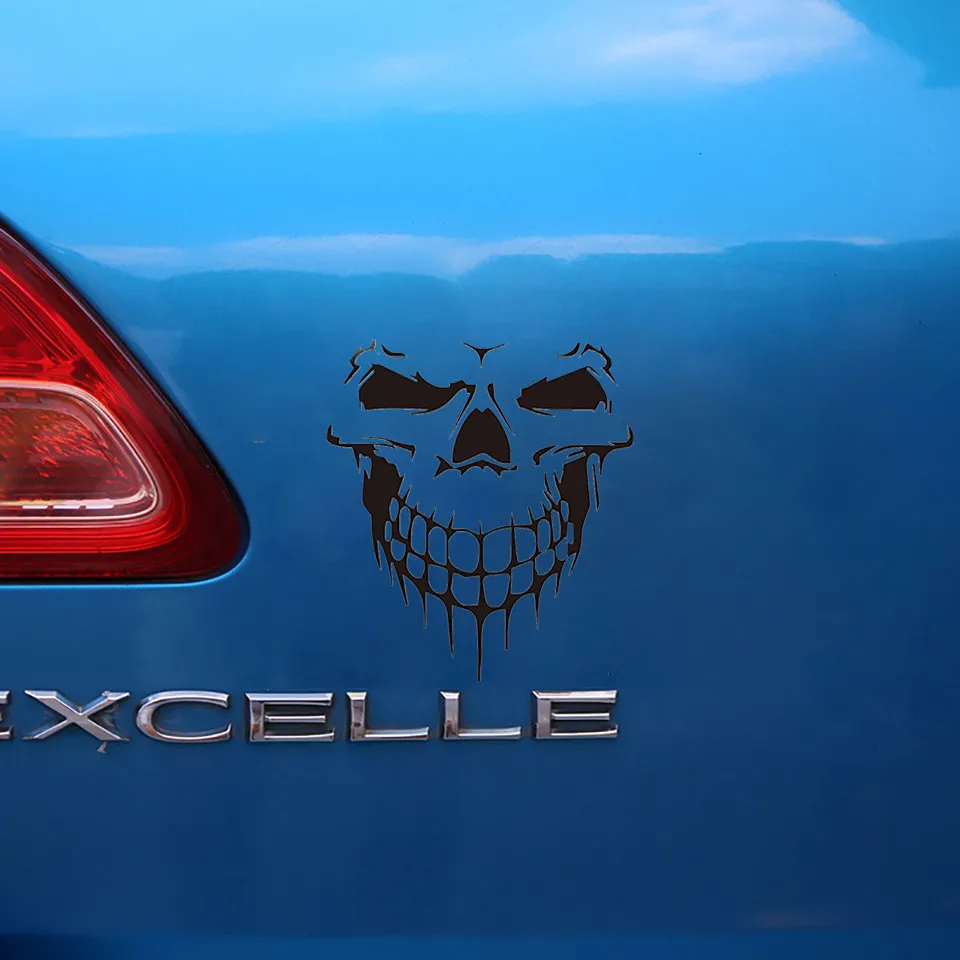 Car Stickers Skull Head Reflective Vinyl Car Styling Car-covers Accessories Funny Decoration Exterior Accessories
