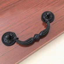 Уникальный ящик выдвижной комод ручки шикарные черные ручные дверные ручки рукоятки/деревенские ручки шкафа кухонное оборудование 96 мм
