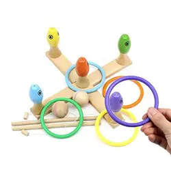 3 в 1 дошкольного образования раннего развития деревянные магнитные Ванна рыбалка + кольцо бросить + дуть игры подарок игрушки для дети