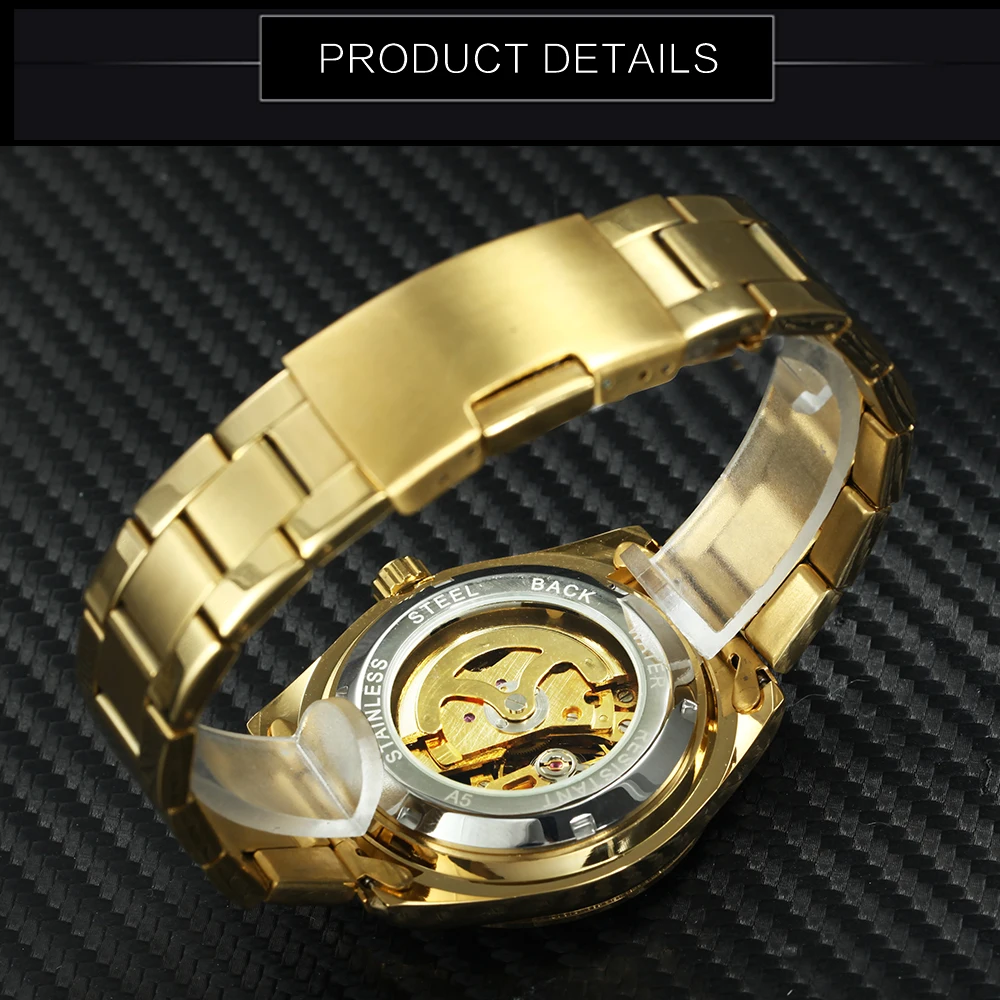 WINNER золотые часы мужские модные деловые автоматические механические мужские часы лучший бренд класса люкс ремешок из нержавеющей стали горячие часы
