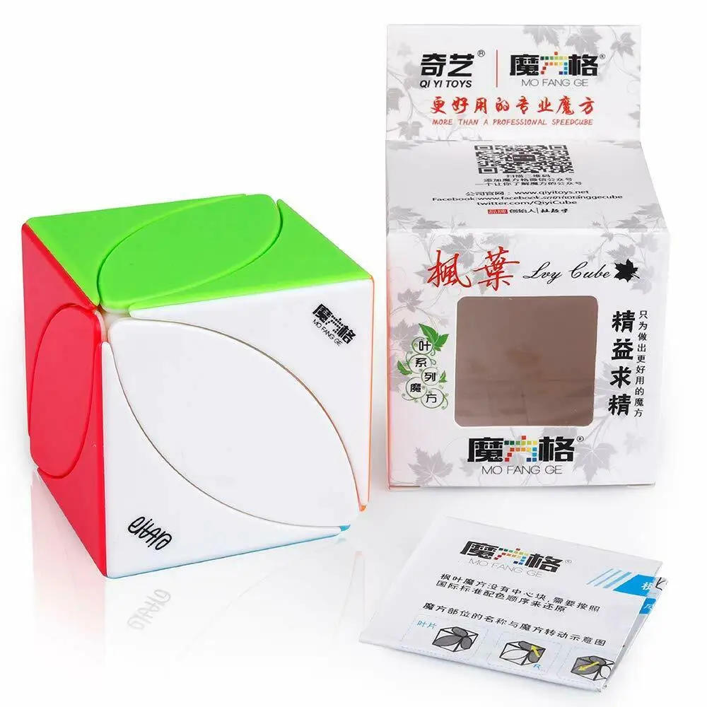 Qiyi MoFangGe клен магический куб FengYe Stickerless speed Skew Cube Твист Головоломка лист плюща 56 мм 1 шт. безопасный ABS ультра-гладкая игрушка