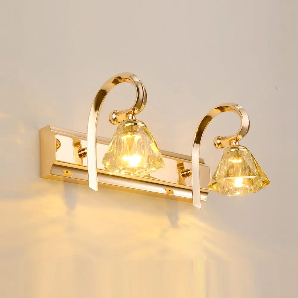 led di lusso moderno oro cristallo applique da parete bagno bagno moda specchio frontale lavanderia lampada