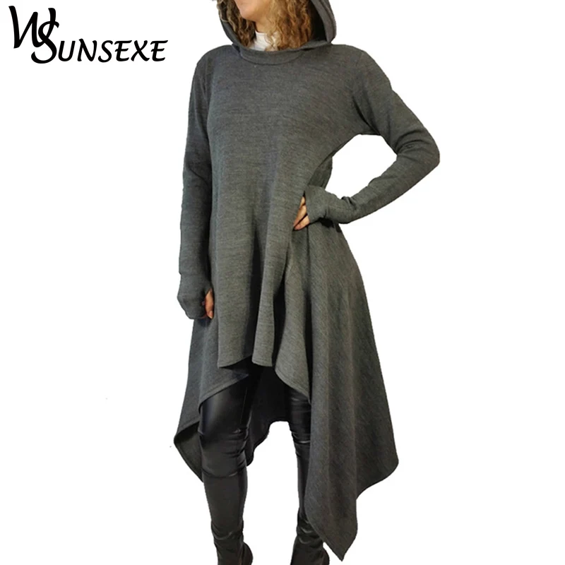 Women Asymmetrical Hoodies Autumn Long Sleeve Loose 6