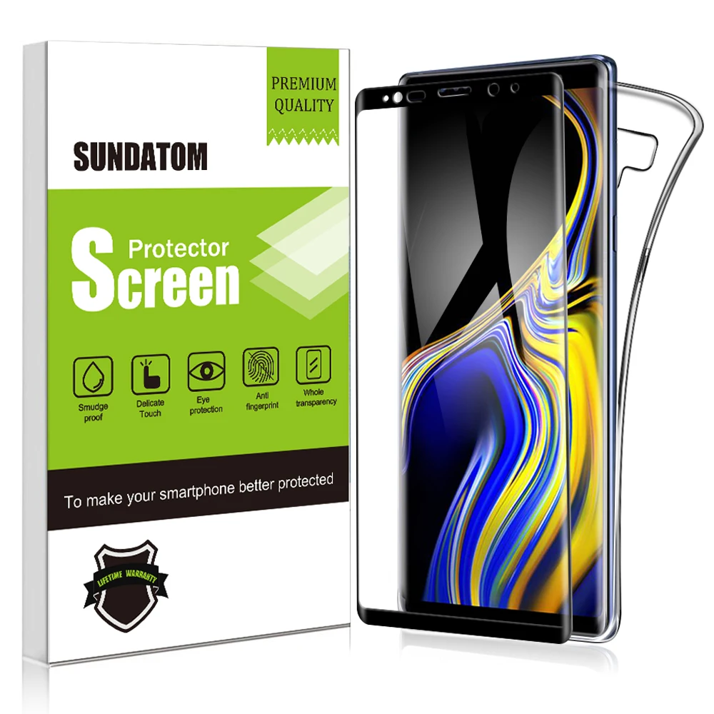 Note 9 Tempered Glass with Phone Case Screen Protector For Samsung Galaxy Note 9 Full Glue Glass Cover Edge Anti-scratch