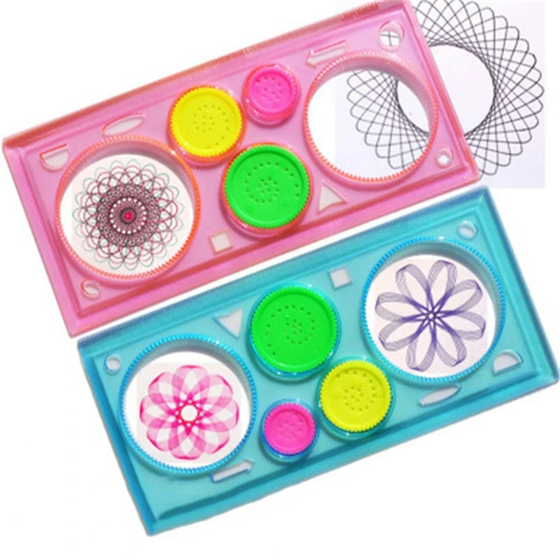

Baby Drawing Toys Set Children Multi-function Painting Puzzle Spirograph Geometric Ruler Drafting Tool Learning Art Tool For Kid