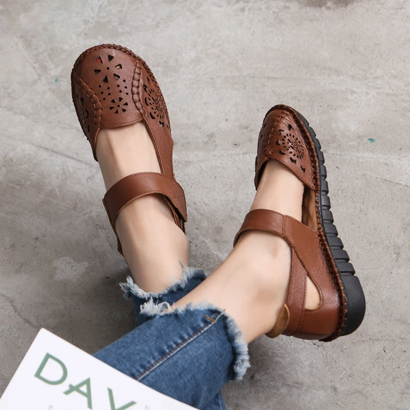 closed heel flat sandals
