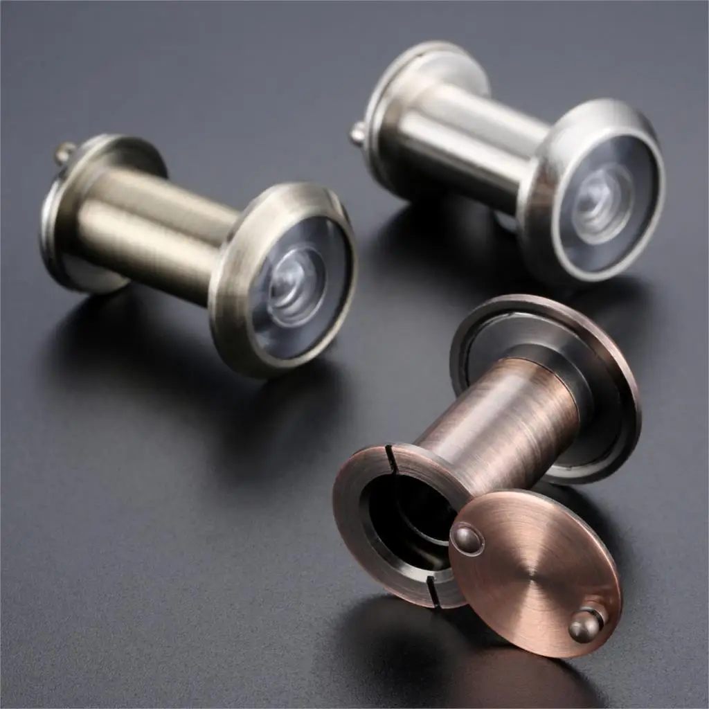 Security Door Eye Hole Hidden Peephole Viewer 200° Adjustable Glass Lens Home